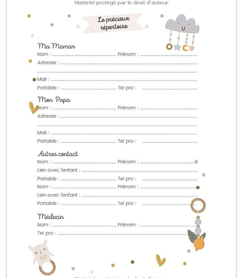 CAHIER DE LIAISON PARENTS - ASSISTANT(E)-MATERNEL(LE) - CRECHE