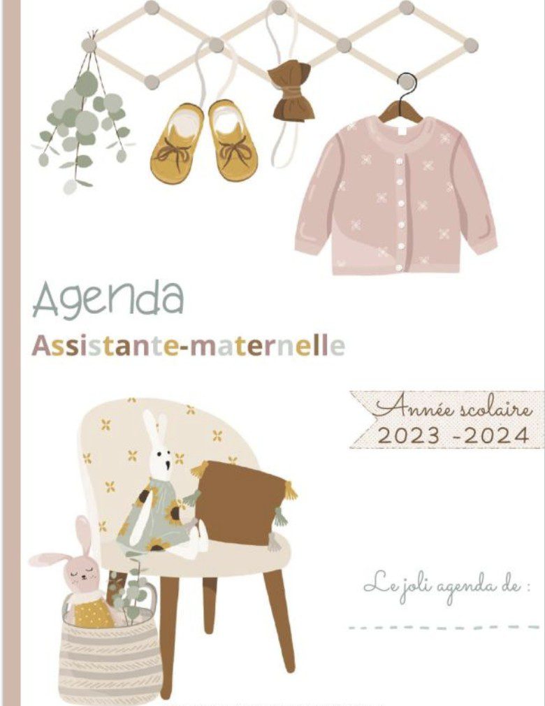 AGENDA ASSISTANTE-MATERNELLE - AGENDA SEMAINIER Planificateur des tâches, emploi du temps, plannings mensuels,