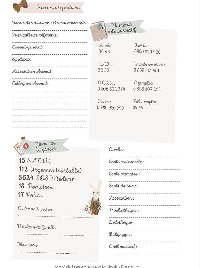 AGENDA ASSISTANTE-MATERNELLE - AGENDA SEMAINIER Planificateur des tâches, emploi du temps, plannings mensuels,