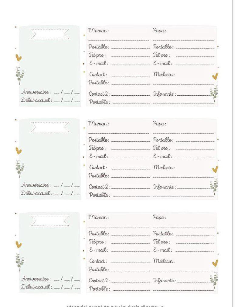AGENDA ASSISTANTE-MATERNELLE - AGENDA SEMAINIER Planificateur des tâches, emploi du temps, plannings mensuels,