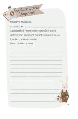Carnet à consulter en cas d'accident et urgences Assistante-maternelle Recueil de données à destination des secouriste en cas d'urgences