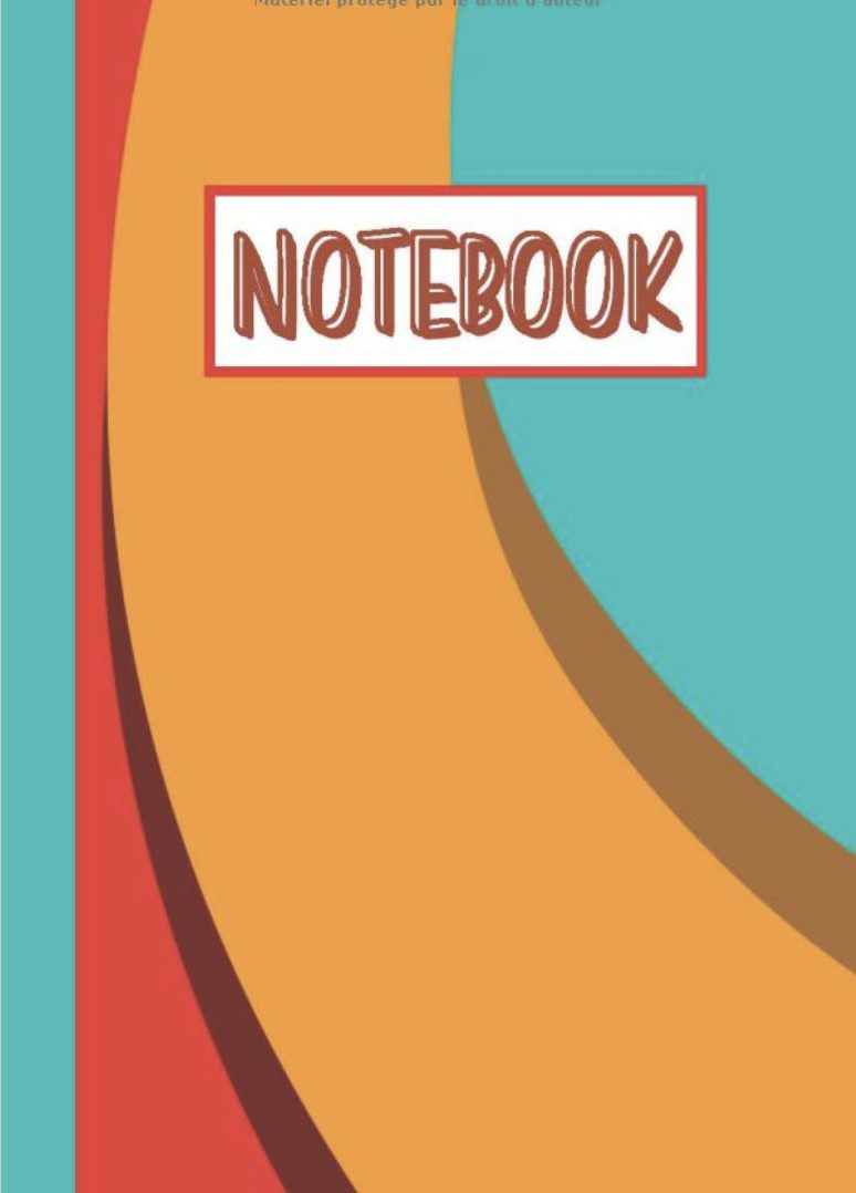 Notebook - Carnet de notes Couleurs 70's Intérieur 100 pages quadrillées - Petits carrés