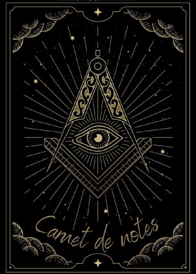 Carnet de notes Symbole Compas Franc Maçonnerie Esotérisme Troisième Oeil - Cahier de notes Ligné - 120 pages