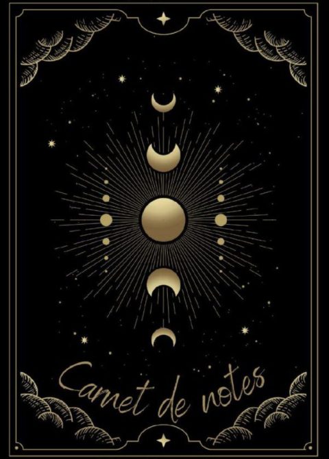 Carnet de notes Phase de la lune - Cycle de la lune - Cahier de notes Ligné - 120 pages
