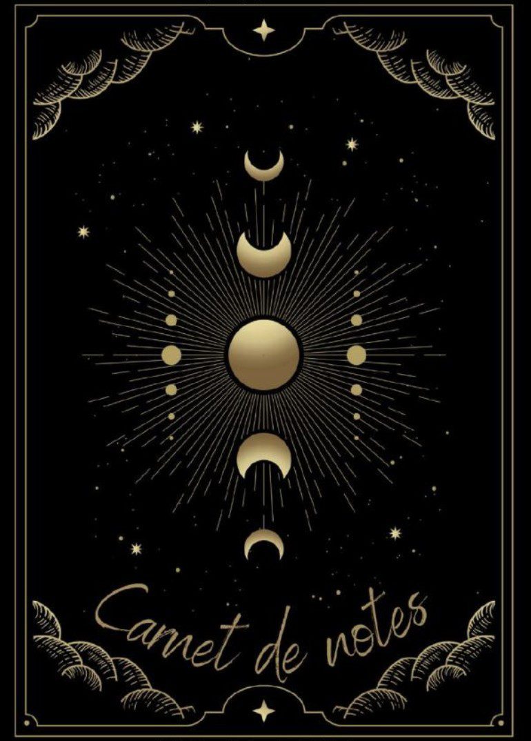 Carnet de notes Phase de la lune - Cycle de la lune - Cahier de notes Ligné - 120 pages