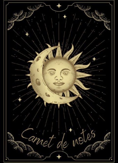Carnet de notes Lune - Soleil - Cahier de notes Ligné - 120 pages