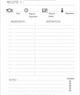 Mes Recettes Préférées Cahier de recettes à remplir , Livre de cuisine personnalisé
