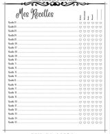 Recettes cahier de recettes à remplir carnet de recettes. Livre de recettes vierge à écrire les recettes et repas préférés