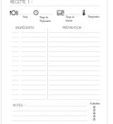 Cahier de Recettes Préférées Livre de cuisine vierge pour écrire vos recettes et repas préférées.
