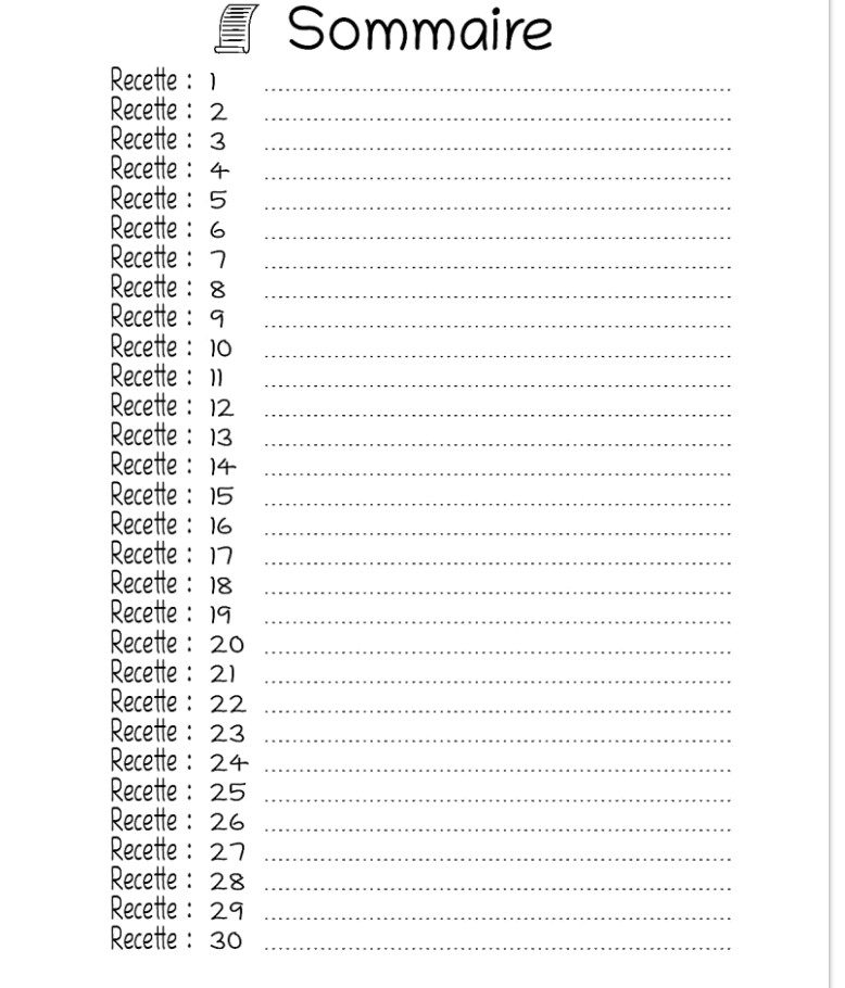 Recettes Cahier de recette à remplir  Livre de recettes à remplir soi-même - 120 fiche recette