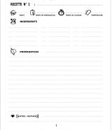 Recettes Cahier de recette à remplir  Livre de recettes à remplir soi-même - 120 fiche recette