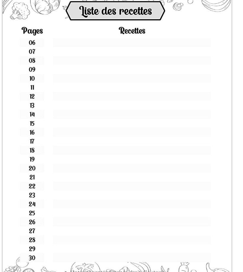 recettes Carnet de 100 recettes cuisine à remplir | Livre de cuisine personnalisable à faire soi-même