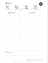 cahier de Recettes à remplir Carnet de recettes à compléter - 100 Fiches pour écrire ses recettes