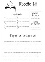 Recettes de mamie Carnet de recettes de cuisine à remplir - 100 fiches de recettes à personnaliser