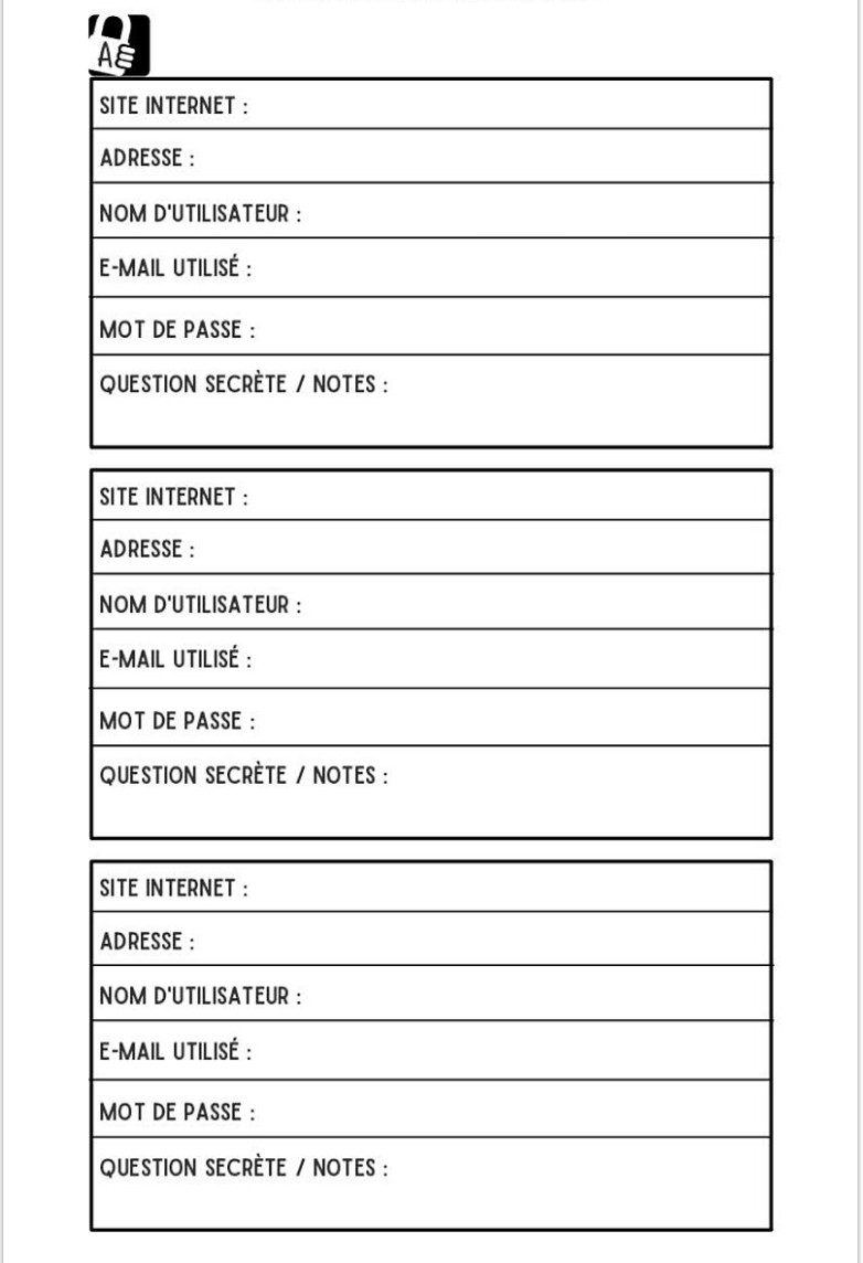 MOTS DE PASSE sous HAUTE SURVEILLANCE - Carnet MOTS DE PASSE INTERNET alphabétique