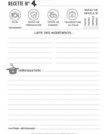 LIVRE DE CUISINE MAISON 100 fiches recettes à compléter