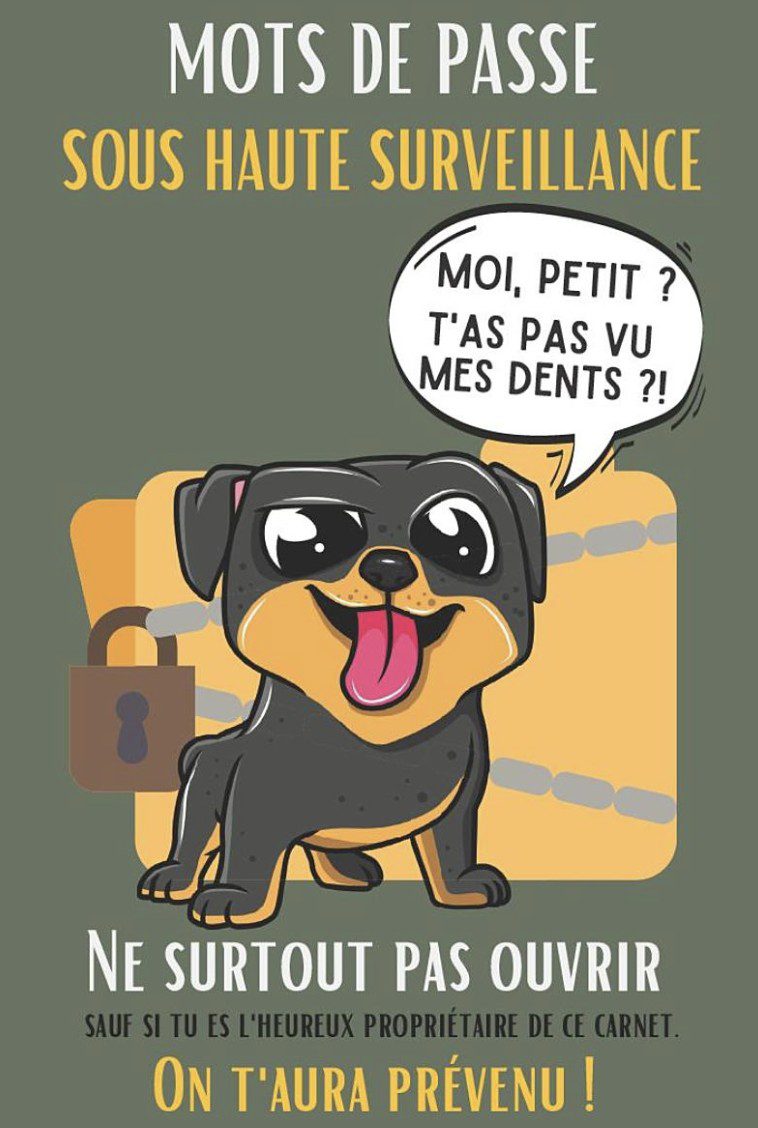 MOTS DE PASSE sous HAUTE SURVEILLANCE "Moi, Petit ?" Carnet MOTS DE PASSE INTERNET alphabétique