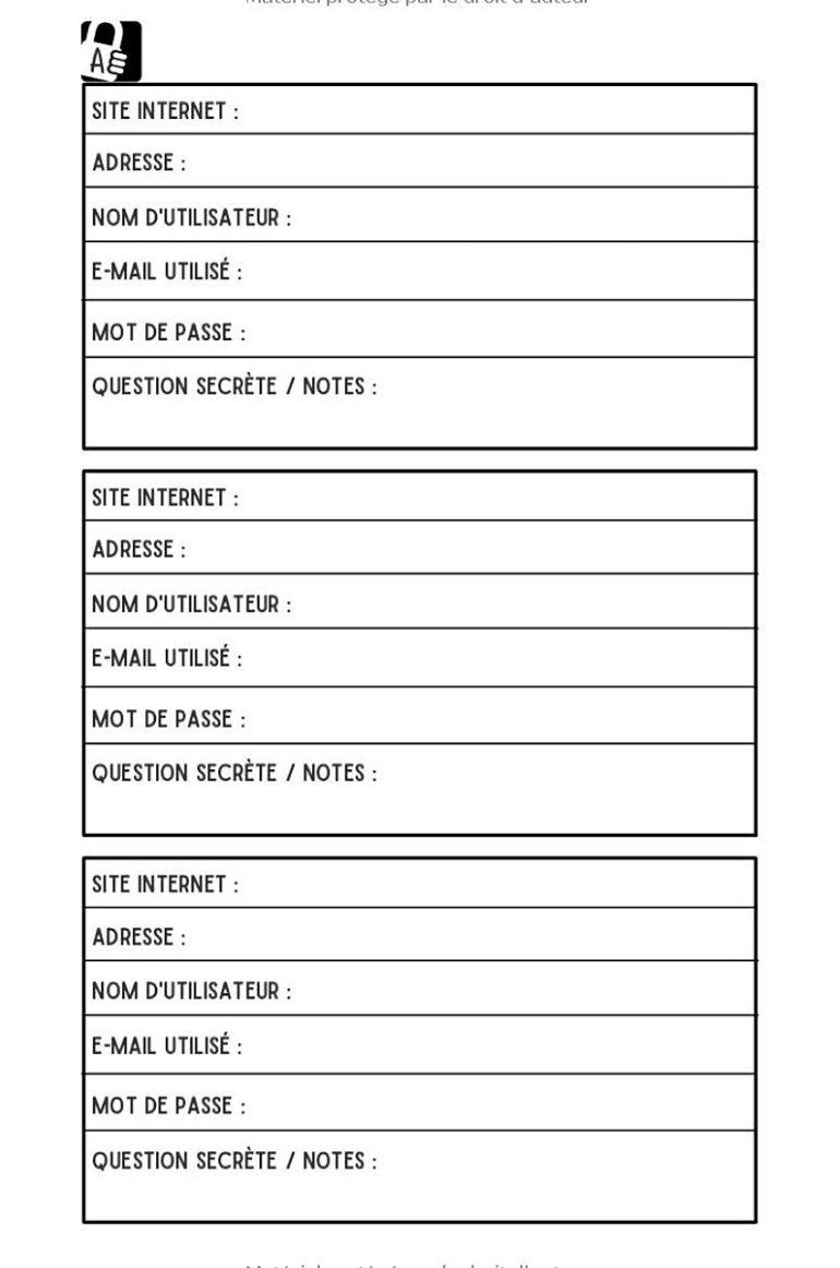 MOTS DE PASSE sous HAUTE SURVEILLANCE "Moi, Petit ?" Carnet MOTS DE PASSE INTERNET alphabétique