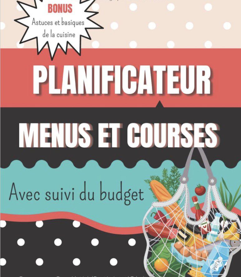 Planificateur de Menu et liste de Courses avec suivi du budget Carnet en couleur