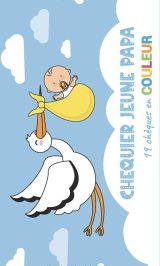 Chéquier Jeune Papa - 19 Chèques en Couleur Cadeau de Naissance pour Papa