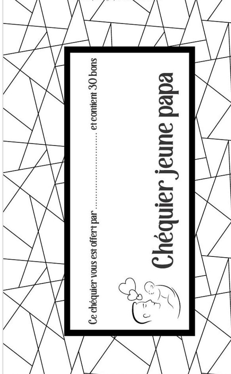 Chéquier jeune papa Cadeau de Naissance pour papa. Livre de coupons original