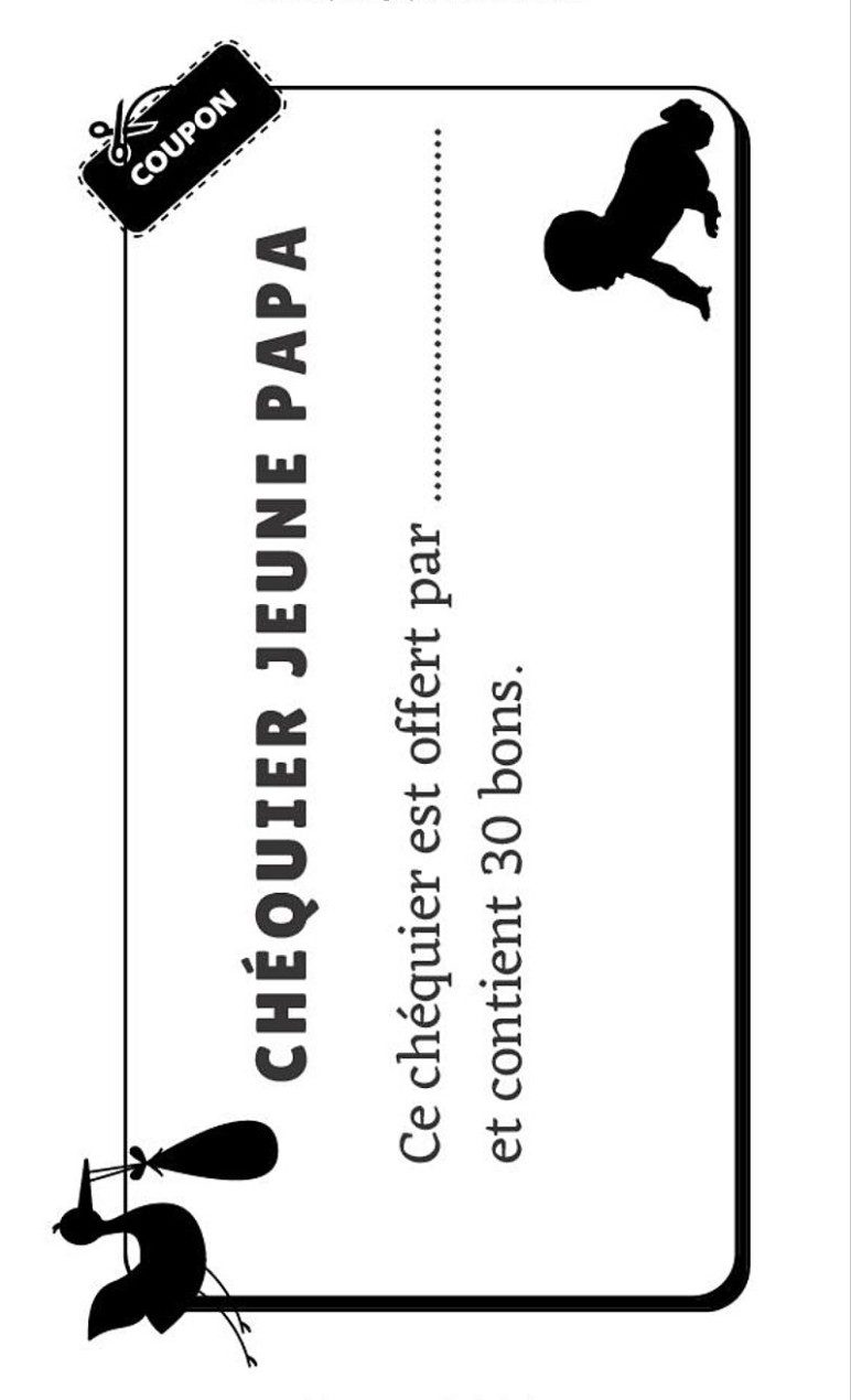 Mon chéquier jeune papa - 30 chèques Livre de coupons pour offrir