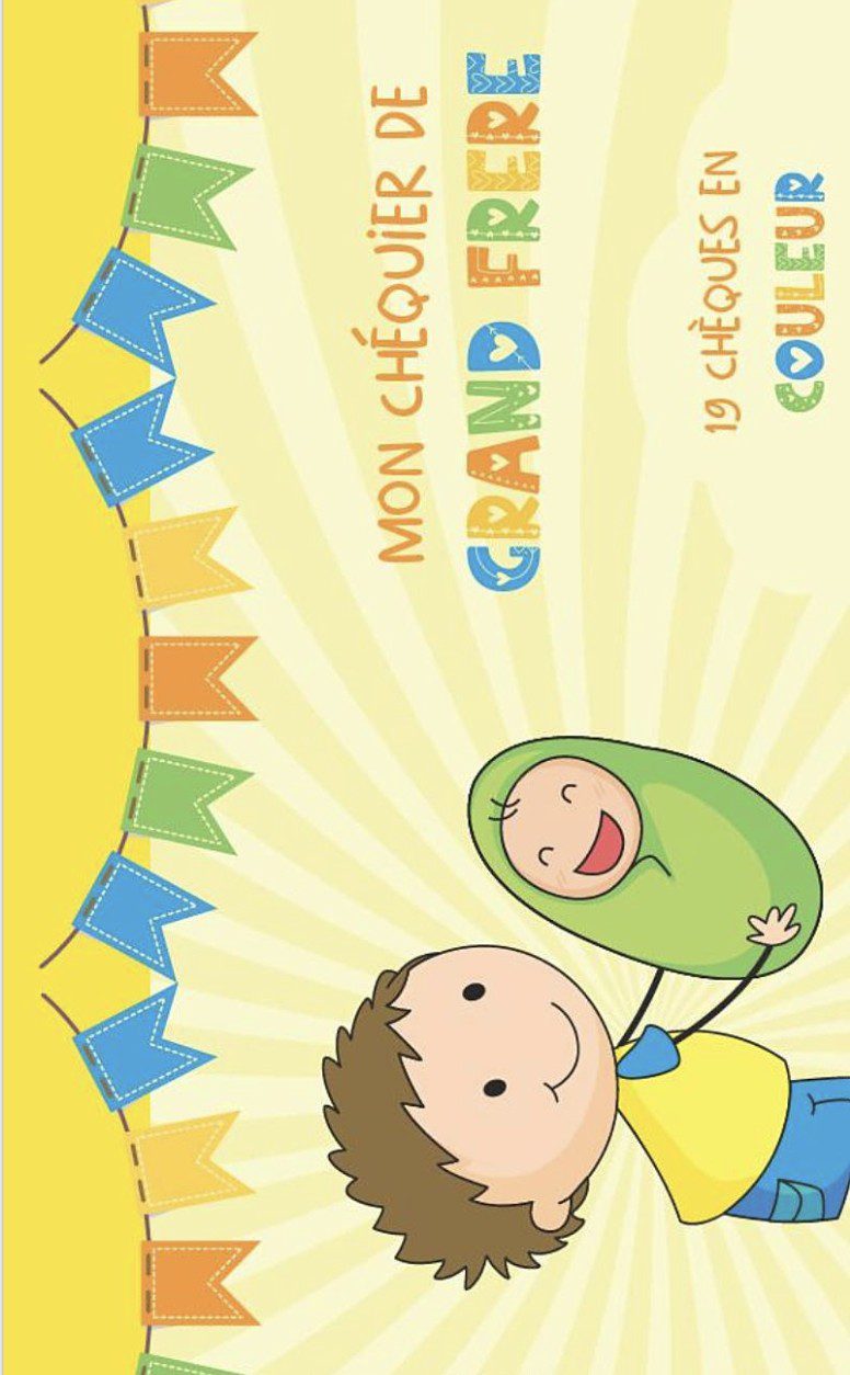 Mon Chéquier de Grand Frère - 19 Chèques en Couleur Cadeau de Naissance pour Grand Frère