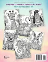 Livre de coloriage Mandalas Animaux – 50 mandalas d’animaux à colorier pour filles dès 6 ans