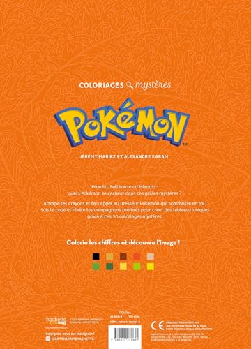 Coloriages Mystères Pokémon : 50 Illustrations à Révéler par Numéros