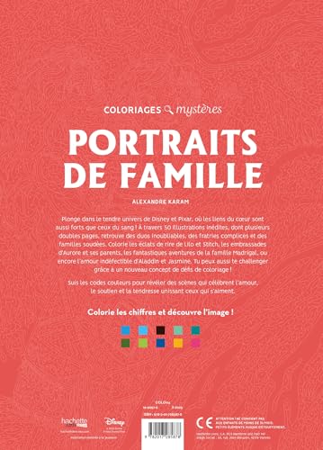 Coloriages Mystères Disney - Portraits de Famille : Redécouvrez la magie Disney en coloriant des moments familiaux iconiques.