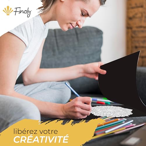 Mandala Adulte Anti Stress par Finoly : Cahier de Coloriage A4 avec Reliure Spirale, Papier Premium, Idéal pour la Détente