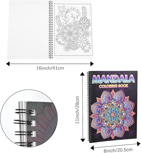 Pobuu Lot de 3 Livres de Coloriage pour Adultes : Mandalas, Fleurs, Animaux - Relaxation et Créativité