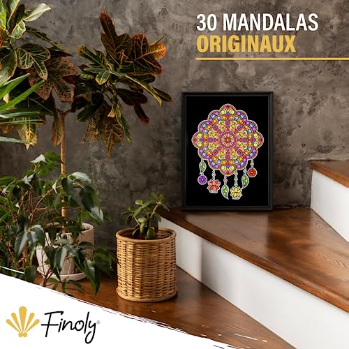 Finoly Mandalas Nature Fantasy Adulte - Cahier Anti Stress A4 Reliure Spirale