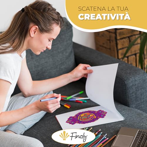 Finoly Mandalas Animaux Anti-Stress A4 - Cahier de Coloriage Adulte avec Reliure Spirale