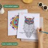 Lot de 2 Livres de Coloriage Anti-Stress pour Adultes : Mandalas Hiboux et Nature, Spirales, 40 Motifs