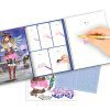 TOPModel Livre de Coloriage Fantasy : Créez des Tenues Magiques avec 78 Pages, Pochoir et Planche de Stickers