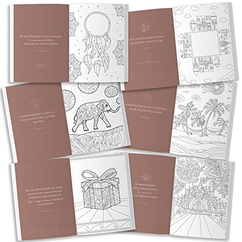 LEAF & GOLD® Livre de Coloriage Adulte : Mandalas de Pleine Conscience, Plus de 30 Motifs avec Perforation