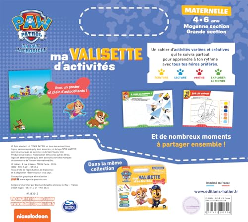 Valisette d'Activités Pat'Patrouille : Maternelle MS/GS - Apprentissage Ludique 4-5 ans