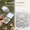 Zenn Meditation Art : Livre de coloriage Mandala A5 pour adultes, avec marqueurs, pour la pleine conscience, la relaxation et la réduction du stress