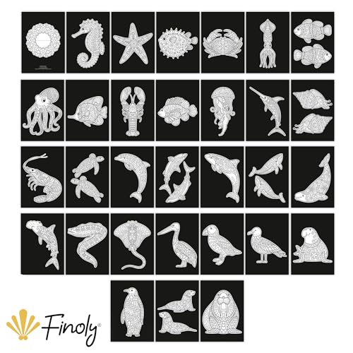 Finoly Mandala Enfant : Livre de Coloriage Anti-Stress A4 pour Enfants et Adultes avec Designs d'Animaux Uniques