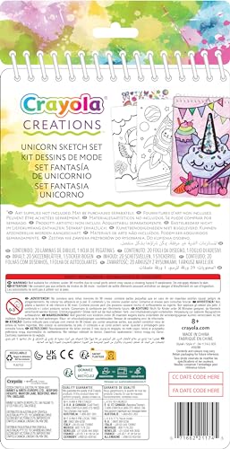 CRAYOLA Créations Kit Licorne Fantaisie : Album à colorier 20 pages, 100 autocollants pour une activité créative dès 6 ans