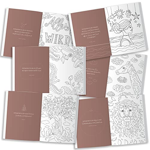 LEAF & GOLD® Livre de Coloriage Adulte : Mandalas de Pleine Conscience, Plus de 30 Motifs avec Perforation