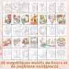 Livre de Coloriage Anti-Stress Elfew Fleurs : 35 Motifs Relaxants pour Adultes, Art-Thérapie et Loisirs Créatifs