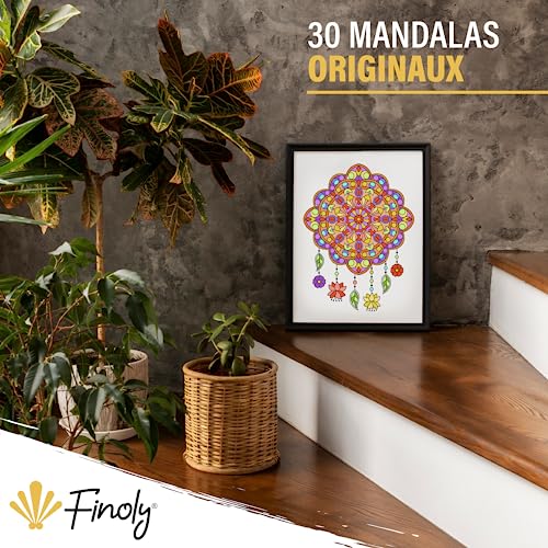 Finoly Mandalas A4 : Cahier Anti-Stress à Reliure Spirale pour Adultes - Papier Premium pour Art-Thérapie