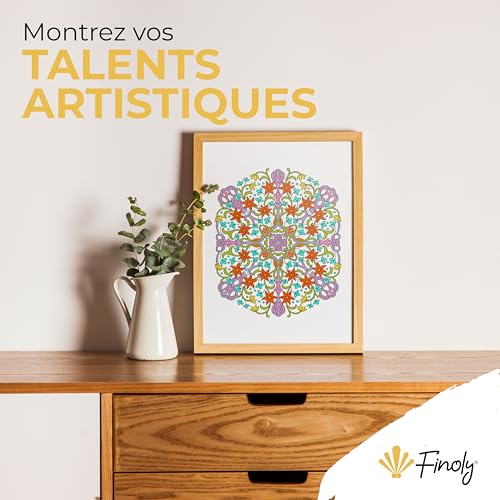 Finoly Mandalas à Colorier pour Adultes : Anti-Stress, A4, Reliure Spirale, Papier Premium