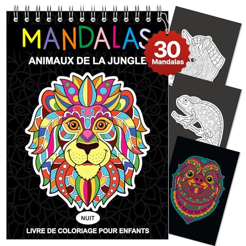 Livre de Coloriage Mandala Animaux pour Enfants : Stress Réduit, Motricité Améliorée, Papier Premium A4