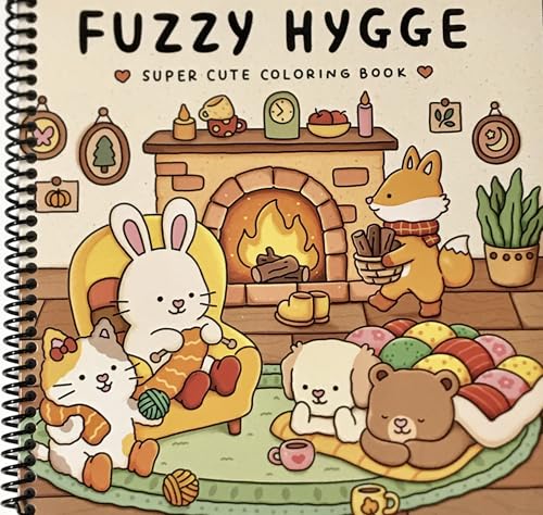 Fuzzy Hygge: Livre de coloriage anti-stress avec animaux adorables pour adultes et adolescents