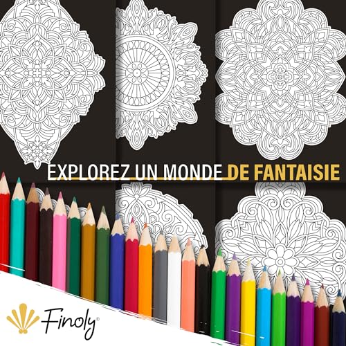 Finoly Mandalas à Colorier pour Adultes : Cahier Anti-Stress aux Motifs Magiques, Reliure Spirale, Format A4