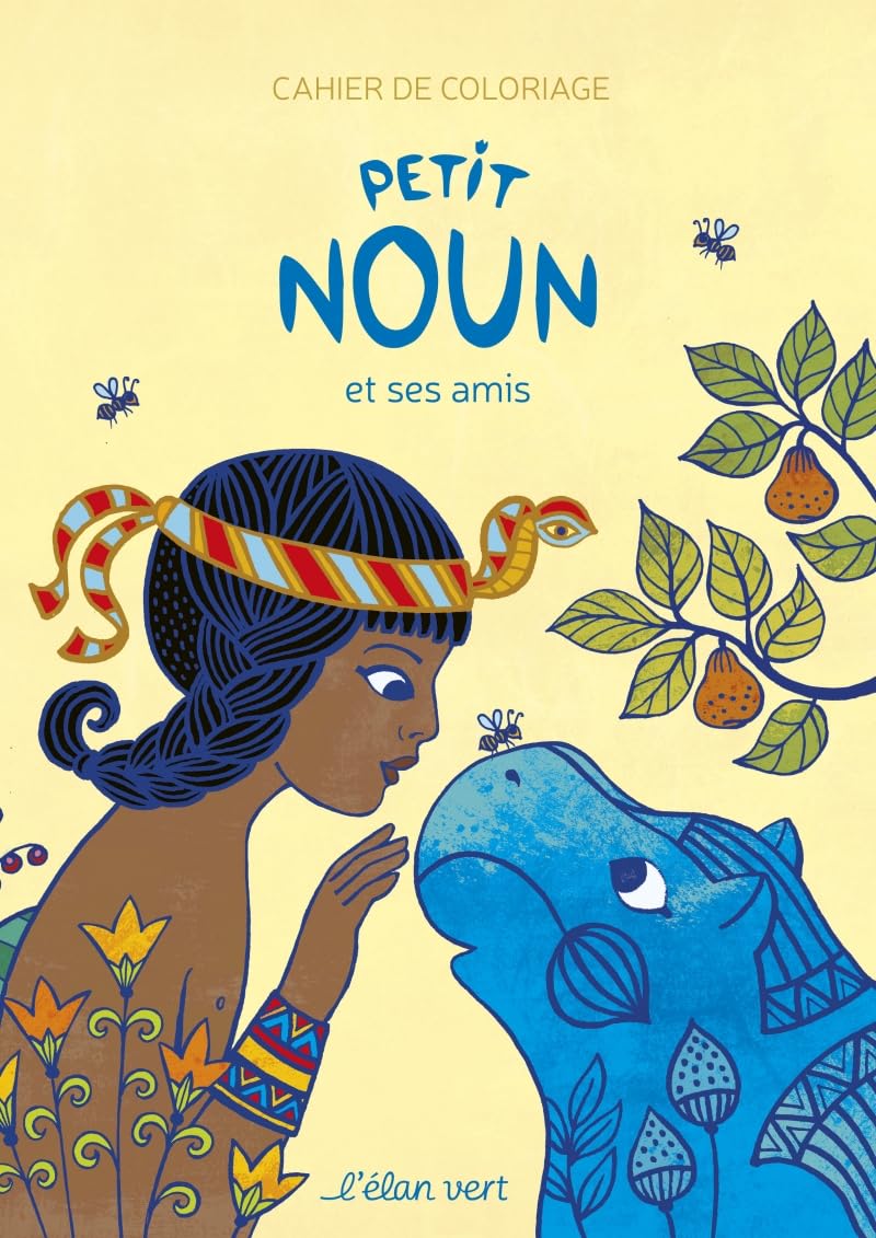 Petit Noun l'hippopotame bleu : Cahier de coloriage éducatif pour enfants de 3 à 6 ans