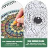 Lot de 2 Livres de Coloriage Anti-Stress pour Adultes : Mandalas Hiboux et Nature, Spirales, 40 Motifs